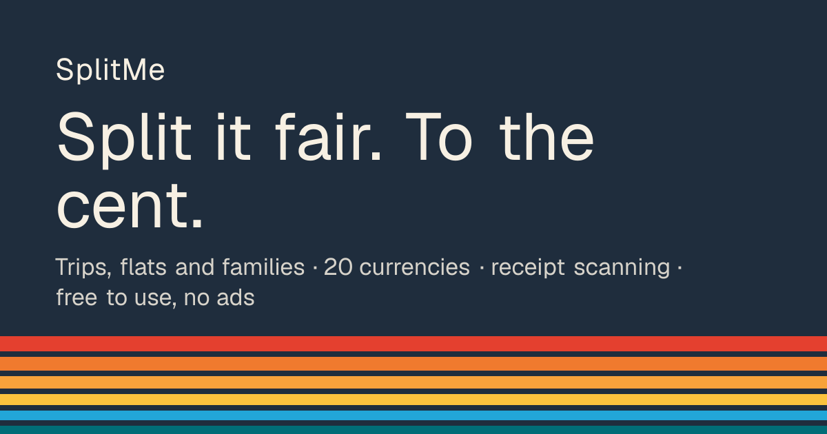 SplitMe: split trip, flat and family expenses fairly